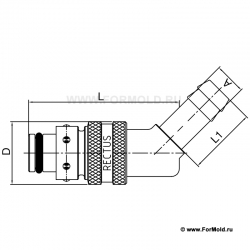 Ниппель, 2-10108-10010/A3 (Rectus 608KFTH10MVN). Parker. БРС для воды, БРС для охлаждения, Быстроразъемные соединения для воды